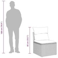 2-delige Loungeset met kussens poly rattan acacia bruin - thumbnail