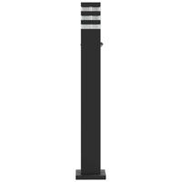 VidaXL Vloerlampen voor buiten 3 st met sensor 80 cm aluminium zwart - thumbnail