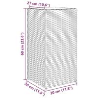 Plantenbakken 2 st 30x30x60 cm poly rattan bruin - thumbnail