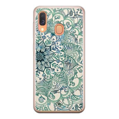 Samsung Galaxy A40 siliconen hoesje - Mandala blauw