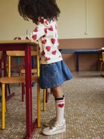 Spijkerrok met hartvormige zak voor meisjes ongewassen denim - thumbnail