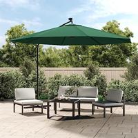 VidaXL Zweefparasol met led-verlichting en metalen paal 350 cm groen - thumbnail