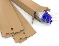 Vierkante koker IEZZY 1200x120x120mm bruin | 10 stuks - thumbnail