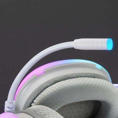 Hoofdtelefoon met microfoon Mars Gaming MH-GLOW Wit RGB