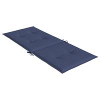 VidaXL Stoelkussens 4 st hoge rug stof marineblauw - thumbnail