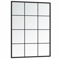 VidaXL Wandspiegel 80x60 cm metaal zwart - thumbnail