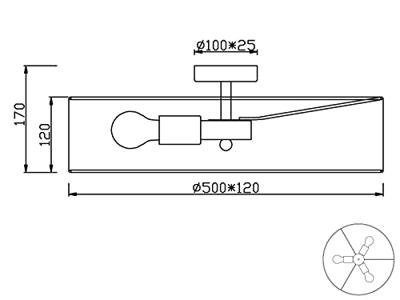 Trio PlafonniereSeries 3033 50cm wit - 603900301