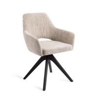 Jesper Home Yanai eetkamerstoel Caramel Grid revolve oak black - thumbnail