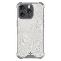 iPhone 16 Pro Max shockproof hoesje - Abstract beige waves - thumbnail