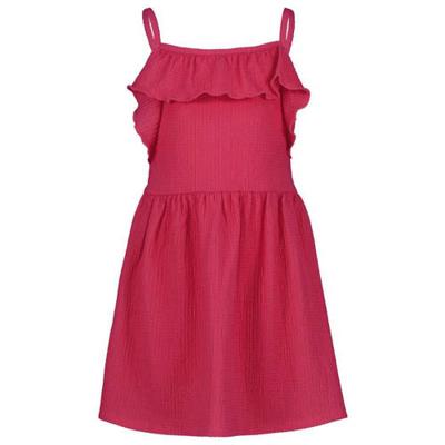 HEMA jurk met ruches koraalrood