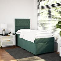 Boxspring met matras fluweel donkergroen 100x200 cm - thumbnail