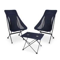 2x Campingstoel Premium Comfort + Camping Tafel Premium (Set) | Dark navy | One Size - thumbnail