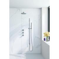 Fortifura Nebbio Regendoucheset - inbouwkraan - inbouwdeel - glijstang - doucheslang glad - staafhanddouche - 35cm wandarm - ronde hoofddouche - geborsteld RVS PVD (RVS) SW1183066 SW1111529 SW728177 SW496812 SW720561 SW1 - thumbnail