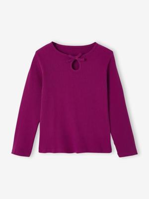 T-shirt met lange mouwen voor meisjes donkerpaars