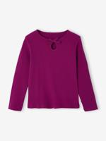 T-shirt met lange mouwen voor meisjes donkerpaars - thumbnail