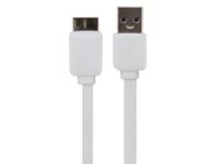 Micro-USB 3.0 naar USB A 3.0 platte kabel 1m wit Velleman - thumbnail