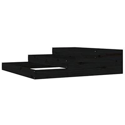 VidaXL Plantenbak 107x107x27 cm massief grenenhout zwart