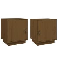 Nachtkastjes 2 st 40x34x45 cm massief grenenhout honingbruin - thumbnail