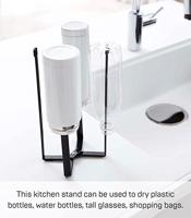 YAMAZAKI - Tower - Droogrek voor drinkflessen zwart - thumbnail