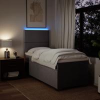 Boxspring met matras stof taupe 90x200 cm - thumbnail