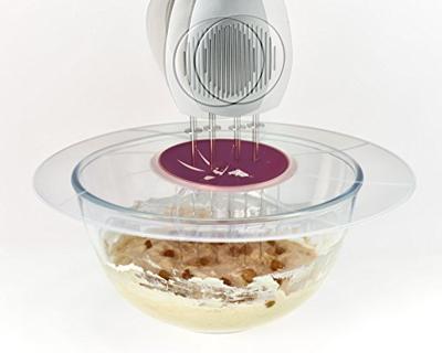 Metaltex Dolceforno Spatscherm voor Mixer 32 cm Siliconen/Paars/Transparant