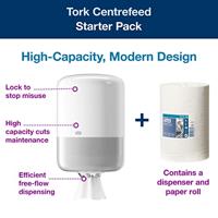 Tork - Poetspapier Dispenser Centerfeed M2 Starter Pack - (95 90 00) - thumbnail