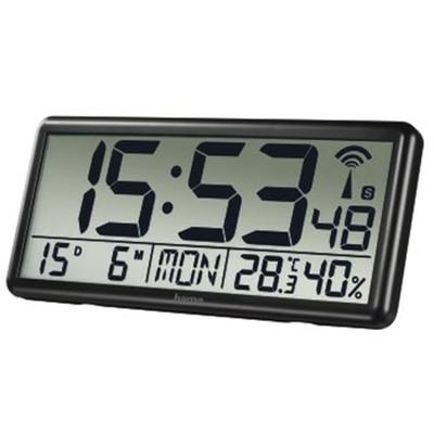 Hama digitale radiogestuurde wandklok jumbo zwart
