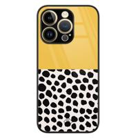 iPhone 14 Pro glazen hardcase - Abstract geel - thumbnail