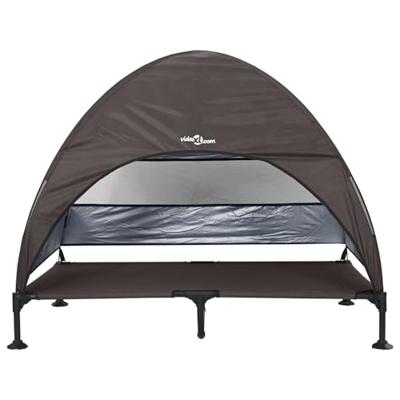 VidaXL Verhoogd hondenbed bruin 127 x 81 x 108 cm stof en staal