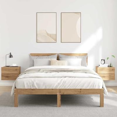 Nachtkastjes 2 st wandgemonteerd 40x32x30 cm artisanaal eiken