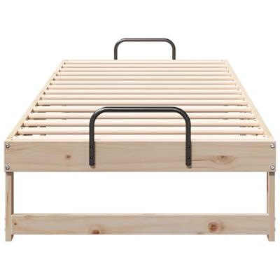 Bedframe met Draaghandvatten Bruin Massief grenenhout