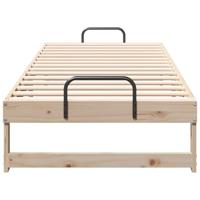 Bedframe met Draaghandvatten Bruin Massief grenenhout - thumbnail