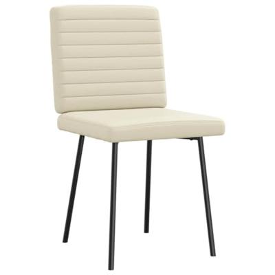 Eetkamerstoelen 2 st kunstleer crmekleurig Eetkamerstoelen 2 st kunstleer crmekleurig