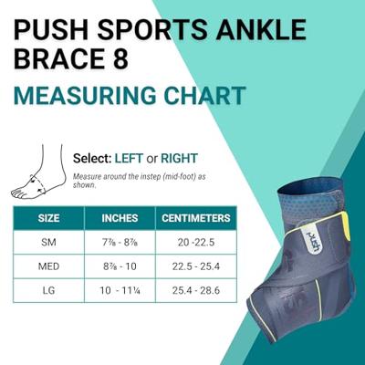 Push Sports 6434 Enkelbrace 8 - Antraciet - S - Links - thumbnail