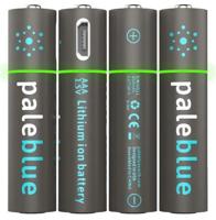 Pale Blue Li-Ion Rechargeabl AAA Battery 4 pack of AAA with 4x1 charging cable - thumbnail