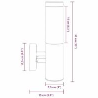 VidaXL Buiten wandlamp 2 pcs zwart 15 x 7,5 x 33 cm - thumbnail