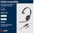 HP Poly Blackwire C5210 On Ear headset Kabel Mono Zwart Noise Cancelling Headset, Volumeregeling, Microfoon uitschakelbaar (mute) Computer - thumbnail