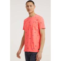 Petrol Industries T-shirt met all over print oranje - thumbnail