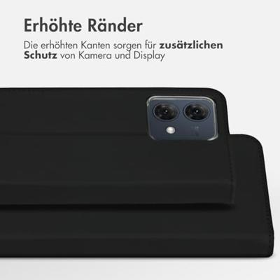 Accezz Wallet Softcase Bookcase Motorola Moto G84 Telefoonhoesje Zwart - thumbnail