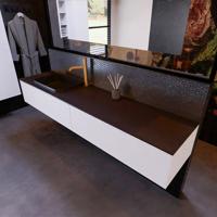 Badkamermeubelset Mondiaz Erin 200 cm met 2 Lades met RIDGE Wastafel Links Urban met 1 kraangat Greeploos Mat Carrara - thumbnail