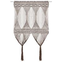 VidaXL Gordijn macramé 140x240 cm katoen taupe - thumbnail