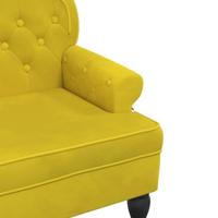 Bankje met rugleuning 119,5x64,5x75 cm fluweel geel - thumbnail