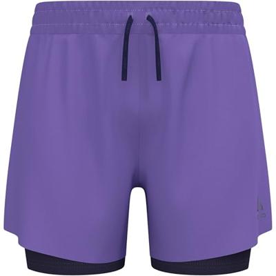 Odlo Zeroweight Heren 5-in-2-in-1 shorts, hardloopkleding, hardloopshorts, afterparty - eclipse - paars L