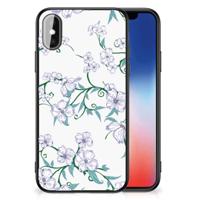 iPhone X | Xs Uniek Bloemen Hoesje Blossom White - thumbnail