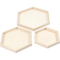 Creativ Company Houten dienbladen divers, set van 3 - thumbnail