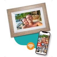 Pora&co Digitale Fotolijst met WiFi & Frameo App 8 inch, licht bruin / hout - thumbnail