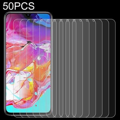 50 stuks 0.26 mm 9H 2.5 D gehard glas film voor Galaxy A70 geen retail pakket