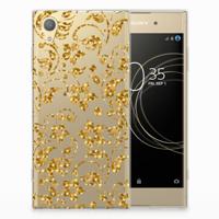 Sony Xperia XA1 Plus TPU Case Gouden Bloemen - thumbnail