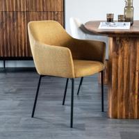 Eleonora Eetkamerstoel 'Paul' kleur Mosterdgeel - thumbnail