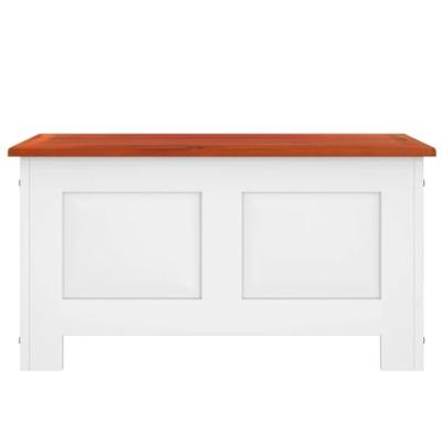 Opbergkist met deksel massief acaciahout bruin en wit Opbergkist met deksel massief acaciahout bruin en wit